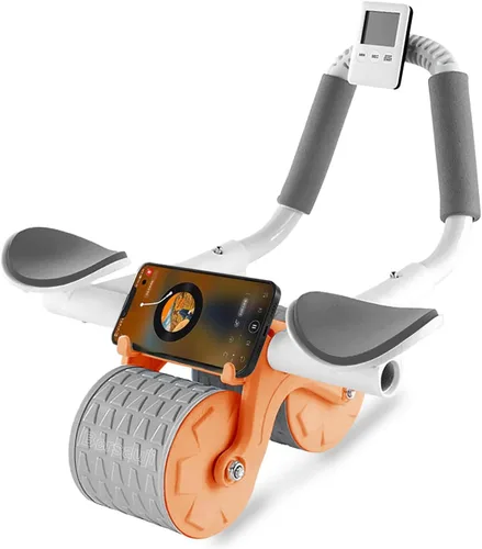 Vista 9 de 2026 Upgraded Ab Roller Wheel with Knee Mat &Timer - Automatic Rebound Abdominal Wheel with Elbow Support, Abs Workout Equipment for Core Strength