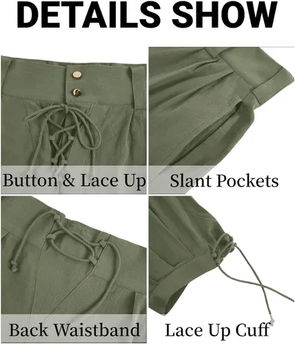 Vista 5 de Gafeng Pantalones piratas medievales para hombre, disfraz de caballero vikingo renacentista, con cordones, pantalones cortos LARP para Halloween
