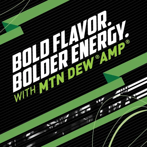 Vista 4 de Mtn Dew AMP Energy, original, bebida energética con cafeína, vitaminas B, latas de 16 onzas líquidas, (paquete de 24)