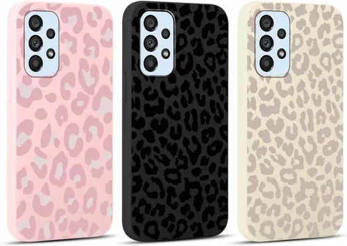 Vista 80 de Pack de 2 fundas con estampado de guepardo para Samsung Galaxy A03s 4G de 6.5", fundas de diseño de patrón de leopardo de lujo, de silicona suave