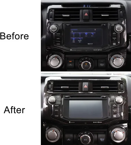 Vista 6 de Voodonala Para 4Runner ABS Control Central Navigation Dashboard Instrumento Fascia Panel Cubierta Trim para 2010-2019 Toyota 4Runner Accesorios