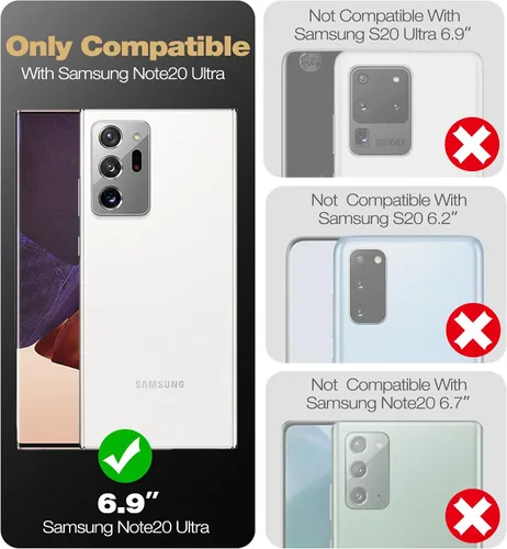 Vista 2 de Dexnor Funda para Samsung Galaxy Note 20 Ultra 5G, [Protector de pantalla y soporte integrados] Protección de grado militar resistente a prueba