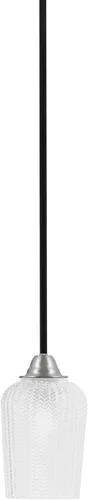 Vista 201 de Toltec Lighting Paramount - Mini colgante de 1 luz en acabado negro mate con cristal de arte perla de 7 pulgadas y estilo negro