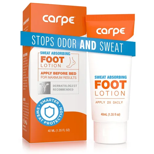 Vista 14 de Carpe Loción para pies absorbente de sudor con aplicador, una solución recomendada por dermatólogos para detener los pies sudorosos y malolientes