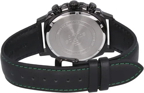Vista 3 de CASIO EFV-600CL-3A Edifice Wristwatch, Men's, Waterproof, Chronograph, Leather, Black, Green
