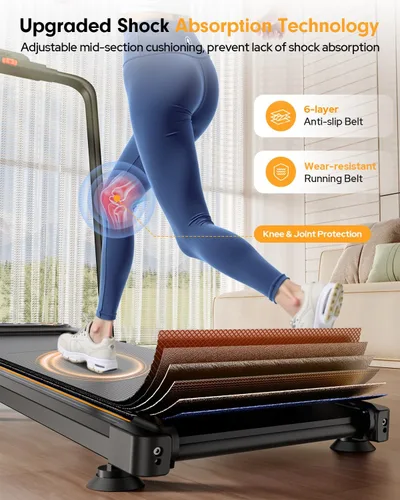 Vista 5 de Trisomy - Caminadora plegable con 10% de inclinación, 3.5 HP de bajo ruido con barra de asa, cinta de correr portátil 4 en 1 para debajo