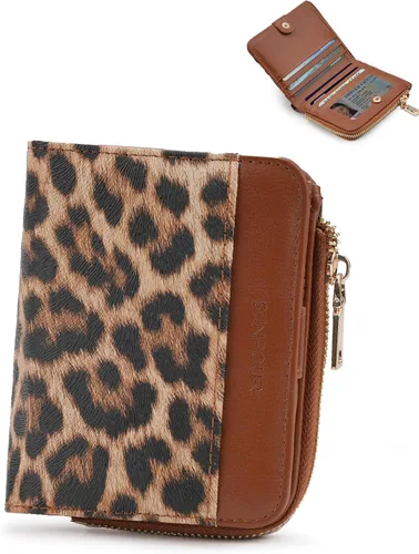 Vista 12 de Billeteras pequeñas y plegables para mujer, mini-cartera RFID para mujer, tarjetero delgado con bolsillo con cremallera para monedas y 2 ventanas