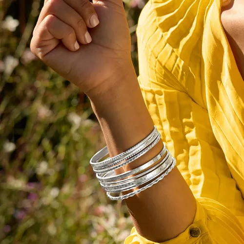 Vista 5 de Ross-Simons Italian Sterling Silver Jewelry Set 7 Assorted Texture Bangle Bracelets