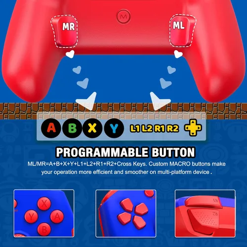 Vista 2 de Larstylee Control Switch Pro, controlador inalámbrico para Nintendo SwitchSwitch LiteSwitch OLED, controles remotos de interruptor con mando a