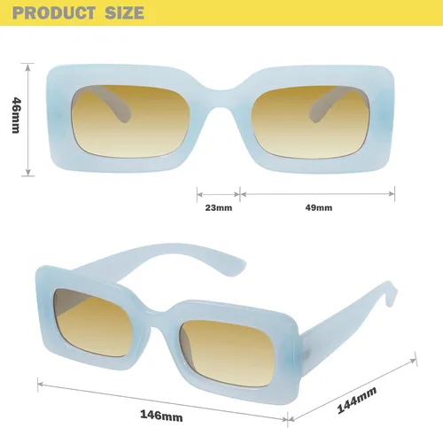 Vista 5 de mosanana Gafas de sol rectangulares de moda para mujeres y hombres, modelo Trimble