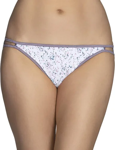 Vista 13 de Vanity Fair Bragas de bikini con tira para mujer, Illumination, con elástico sedoso y ribete de satén Paquete de 3 Negro (Midnight Black)