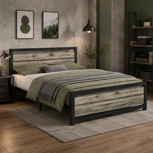 Vista 8 de Catrimown - Bases de cama individuales con cabecero, base de cama metálica de tamaño individual con fuerte soporte de listones de acero, cama
