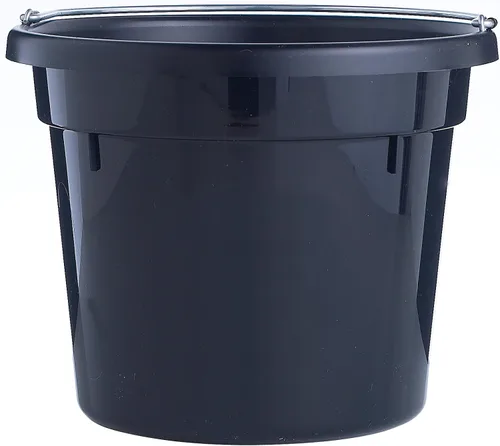 Vista 3 de Little Giant® Cubo redondo de plástico para uso general Cubo de alimentación duradero y versátil con asas 10 cuartos de galón Rojo