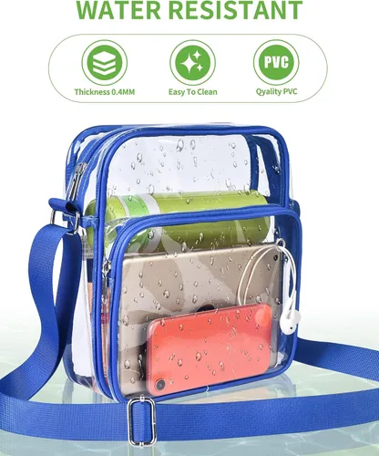Vista 7 de MAY TREE Clear Messenger Bag Stadium Approved Clear Bag Purse for Stadium Events Concert Sport Work