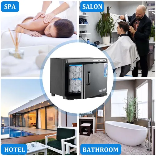 Vista 5 de Armario calentador de toallas calientes con luz LED - JXSDLIY 23L Armario de toallas de gran capacidad para baño 2 en 1 Calentadores de toallas
