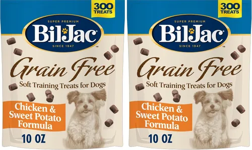 Vista 7 de Bil-Jac Golosinas suaves sin granos para perros, sabor a pollo y batata, hechas con hígado de pollo real, 10 onzas
