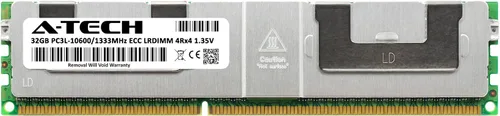 Vista 4 de A-Tech 32GB DDR3/DDR3L 1333MHz PC3L-10600L ECC LRDIMM 4Rx4 Quad Rank 1.35V Carga reducida DIMM 240-Pin Server RAM módulo de actualización de memoria