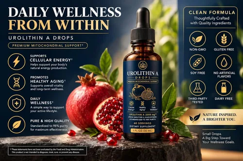 Vista 2 de Urolithin A Blend Gotas Líquidas con Extracto de Granada - 1 fl oz
