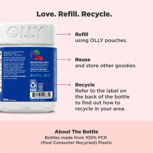 Vista 4 de OLLY Gomitas multivitamínicas para hombres, apoya el bienestar general