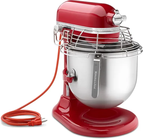 Vista 7 de KitchenAid KSM8990CU Mezclador comercial de encimera de 8 cuartos de galón, 10 velocidades, impulsado por engranajes, contorno plateado Plateado