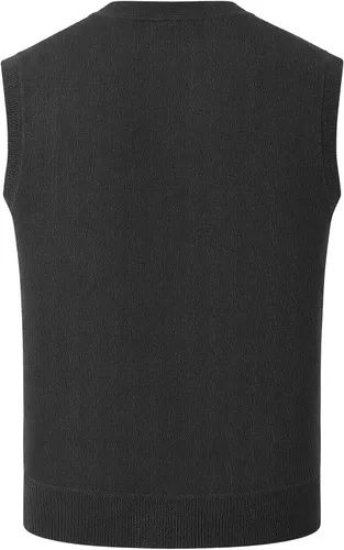 Vista 7 de Cloudstyle Chaleco de suéter para hombre con cuello en V y botones Negro