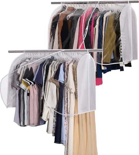 Vista 8 de SLEEPING LAMB Funda colgante para armario para almacenamiento, cubierta de hombro a prueba de polvo, protector de ropa para ropa, abrigos, trajes