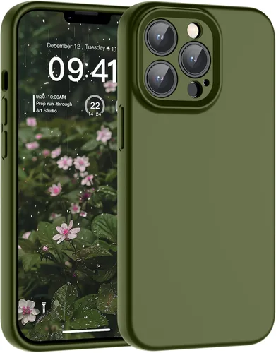 Vista 221 de SUPFINE - Funda diseñada para iPhone 12, silicona líquida premium con [forro de microfibra suave antiarañazos][protección de cámara mejorada], funda