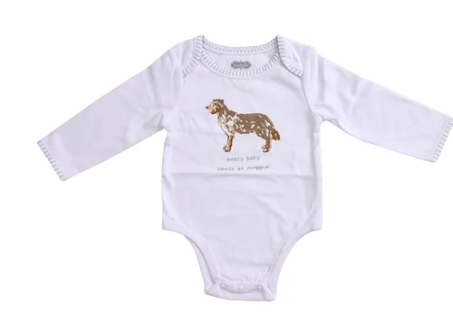 Vista 4 de Mud Pie Babero y oruga con estampado de perro Bulldog, Aussie