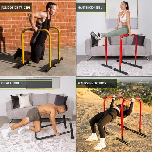 Vista 5 de ProsourceFit Estación de soporte de inmersión, barra de prensa de cuerpo resistente Ultimate con conector de seguridad para inmersiones de tríceps
