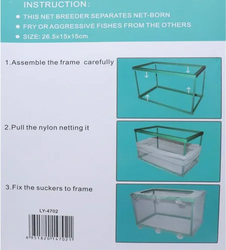 Vista 5 de Xiaoyztan Caja de criadores para pecera, caja de criador de acuario, marco de plástico, separación de pecera para bebés, acuario, cría, incubadora
