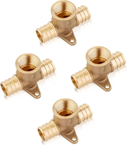 Vista 9 de EFIELD 1/2 "Pex x 1/2" Pex x 1/2" hembra NPT Drop-ear Tee, Latón Crimp Fitting, (PEX1807170)