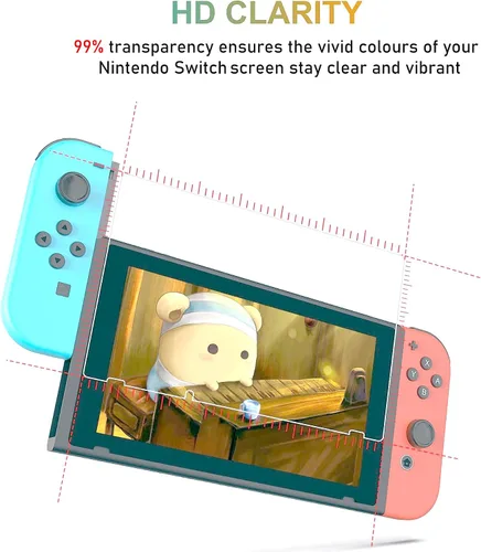 Vista 5 de Paquete de 3 protectores de pantalla de vidrio compatibles con Switch Premium Protector de pantalla de vidrio templado