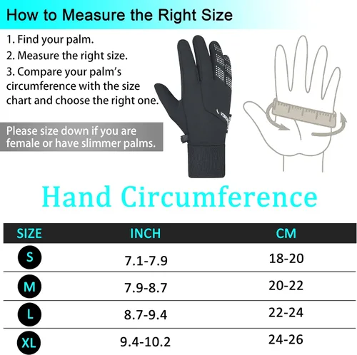 Vista 6 de Guantes térmicos de invierno para hombres y mujeres guantes cálidos para congelador antideslizantes impermeables ligeros para pantalla táctil