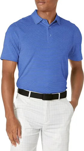 Vista 8 de Cutter & Buck Polo Drytec Forge a rayas de lápiz que absorbe la humedad para hombre Negro