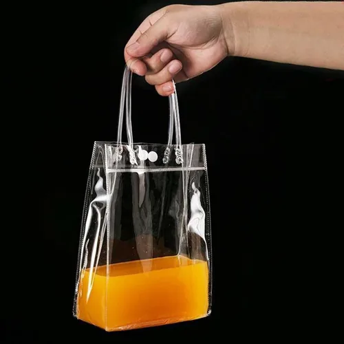 Vista 6 de Tergy 50 bolsas de regalo de plástico con asa reutilizables de PVC, bolsas de regalo para despedida de soltera, dama de honor, boda, cumpleaños