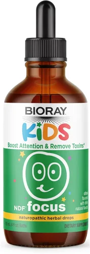 Vista 4 de BIORAY Kids NDF Focus, Cítrico - 2 fl oz - Apoya la función cognitiva, mejora la claridad y promueve niveles de energía constantes - Sin OGM