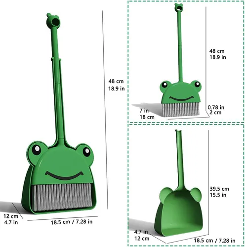 Vista 5 de Mini escoba con recogedor para niño I Juego de limpieza pequeño para niños, juego de simulación I juguetes de cocina para niños pequeños