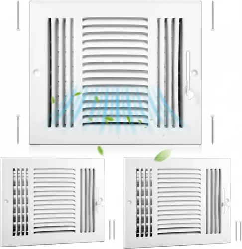 Vista 13 de Zonon 1 cubierta de ventilación de techo de 10 x 4 pulgadas, 3 vías para pared lateral, pared lateral, cubierta de ventilación de aire Blanco