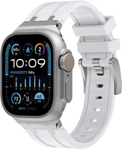Vista 15 de Apple Watch Band para iWatch Ultra Series, correa de reloj de silicona para hombres, diseño fresco, compatible con Apple Watch de 1.929 in, 1.772