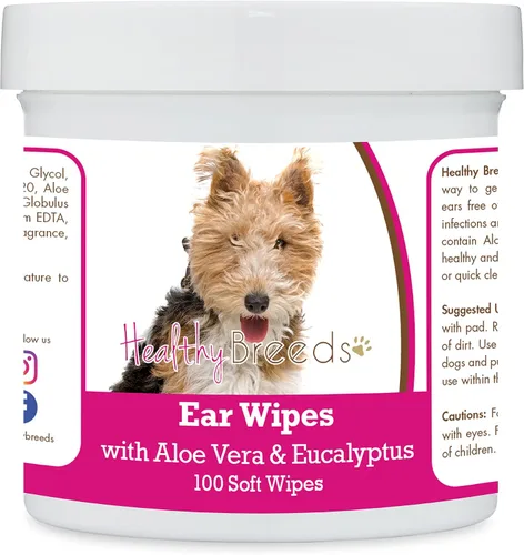 Vista 99 de Healthy Breeds Affenpinscher Toallitas de limpieza de oídos con aloe y eucalipto para perros, 100