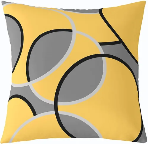 Vista 65 de Juego de 2 fundas de almohada abstractas de 16 x 16 pulgadas para niños, niñas, adolescentes, decoración de dormitorio, moderna a rayas, decoración