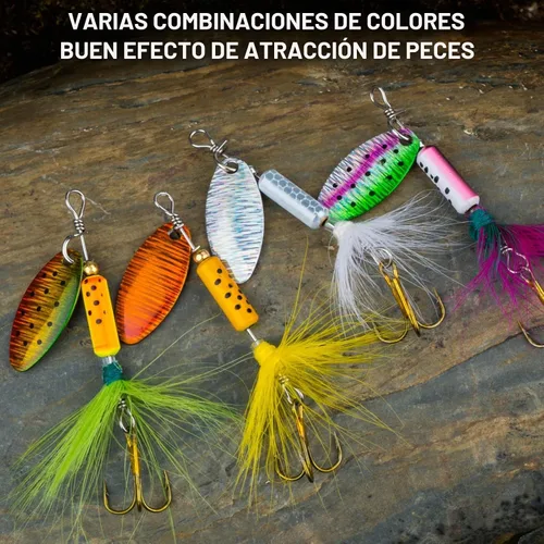 Vista 5 de THKFISH Spinnerbait Spinners Spinnerbait señuelos de trucha Señuelos de pesca para lubina trucha Crappie Color A-1/7oz *4pcs