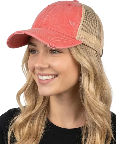 Vista 27 de Funky Junque Distressed Mesh Low Profile Trucker Hat Snapback Cap Paquete de 2: camuflaje negro y negro