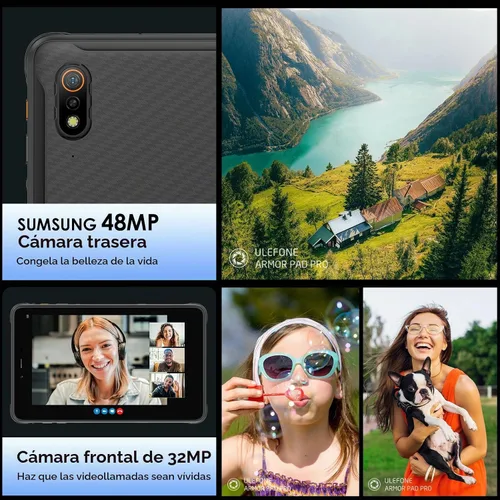 Vista 3 de Ulefone Armor Pad Pro - Tablet resistente de 8 pulgadas (16 GB + 128 GB), cámara trasera de 48 MP + cámara frontal de 32 MP, batería de 7650 mAh