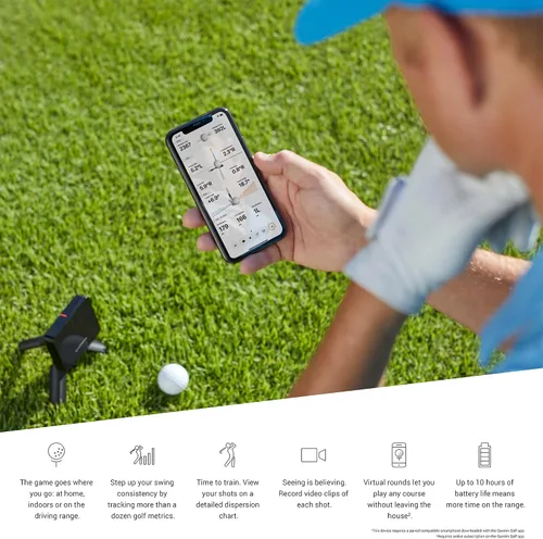 Vista 3 de Garmin Approach R10 Monitor de Lanzamiento de Golf Portátil Lleva Tu Juego a Casa o Practica en el Campo de Práctica Rastrea Métricas, Graba