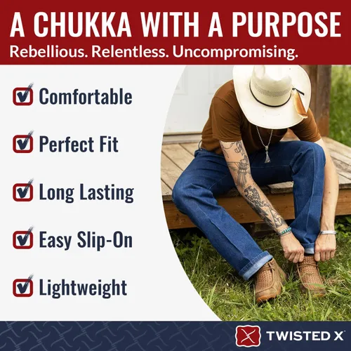 Vista 5 de Twisted X Botines Chukka Driving Moc para hombre