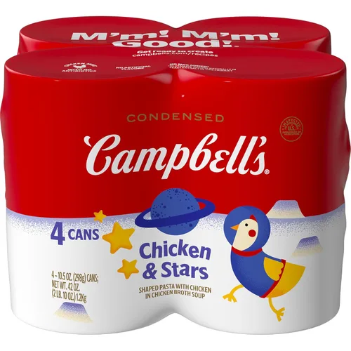 Vista 11 de Sopa condensada Campbell's para niños de pollo y estrellas, lata de 10.5 onzas