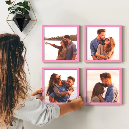 Vista 18 de Renditions Gallery Impresiones fotográficas personalizadas de 8 x 8 con marcos de fotos de madera real. Crea collage de fotos personalizado con Azul