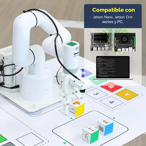 Vista 8 de Yahboom Jetson Nano - Brazo robot colaborativo de 4 GB ROS programable OpenCV para ingenieros mecánicos, 7Dof con pinza adaptativa