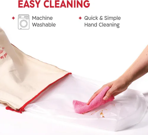 Vista 5 de KNEADACE Bolsas de Pan Reutilizables para Pan Casero - Elegante Almacenamiento de Pan de Masa Madre con Diseño de Tapa Enrollable, 100% Algodón